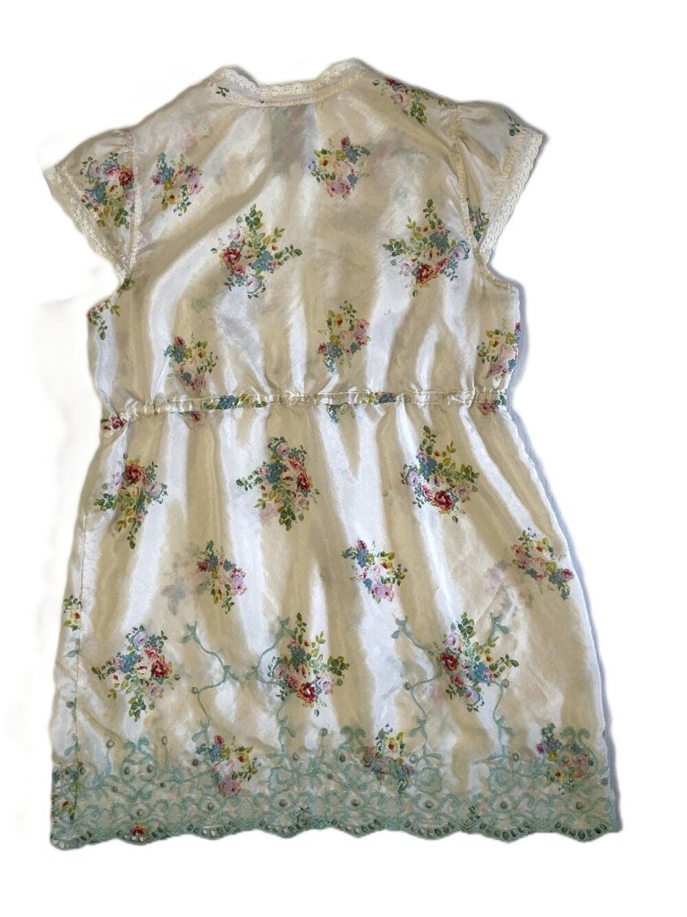 Johnny Was Tunic Top Blouse Med Silk Embroidered Lace Floral Cottagecore Boho - Picture 16 of 16